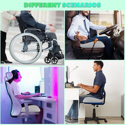 Buttocks Cushion for Office Chair Memory Foam Seat Pad for Butt Support Tailbone Relief Ergonomic Chair Cushion for Home Car Travel or Work (Off White)