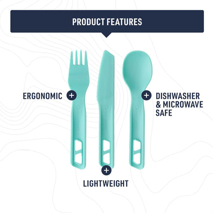 Sea to Summit Passage Camp Cutlery Set, Fork, Spoon and Knife, Spicy Orange