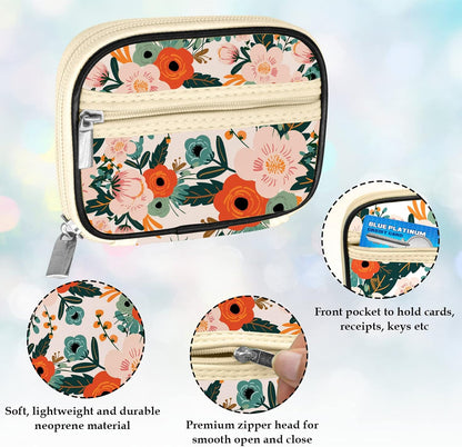 Serfeymi Weekly Travel Pill Organizer Case for Purse with Removable 7 Day Pill Box, Fashionable Pill Container for Medicine, Vitamin, Supplement - Bloom 01