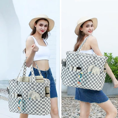 Waterproof Beach Tote Pool Bags for Women Ladies Extra Large Gym Tote Carry On Bag With Wet Compartment for Weekender Travel