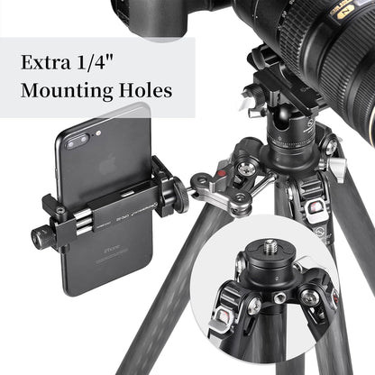 TT2340CE 4-Sections Carbon Fiber Travel Tripod for Ipad, Phone, DSLR Camera, Ideal for vlog Photography, Compact Travel Tripod Lightweight, Small and Short, with 25mm Ball Head