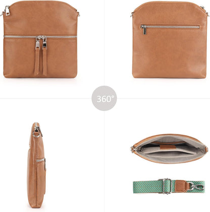 befen Genuine Leather Small Crossbody Purses for Women Travel Cross Body Bags Lightweight with Adjustable Shoulder Strap