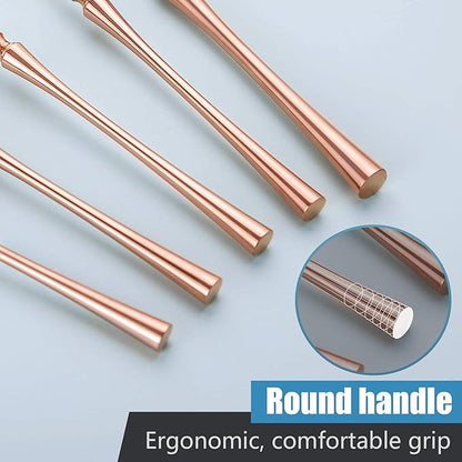 20-Piece Rose Gold Silverware Set for 4,Modern 18/10 Stainless Steel Flatware Set,Unique Rustic Cutlery Utensils Set,Spoon and Fork Set for Home, Restaurant,Mirror Polished,Dishwasher Safe