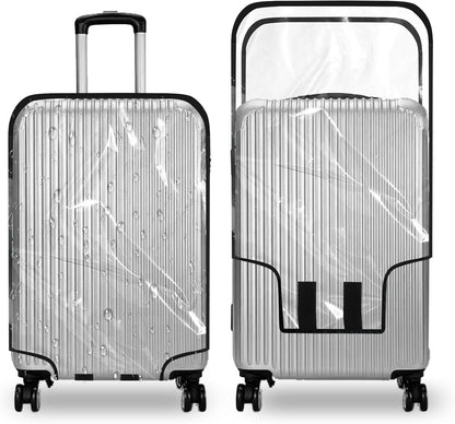 Clear PVC Luggage Cover, Waterproof Dustproof Anti-Scratch Suitcase Protector, Fits Wheeled Suitcases 18" 22" 24" 26" 28" 30" - Thicken Baggage Cover Case（18"）