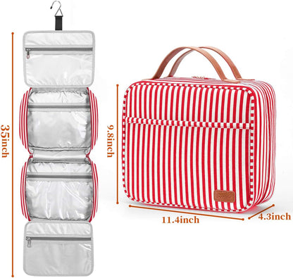 Hanging Travel Toiletry Bag,Large Capacity Cosmetic Travel Toiletry Organizer for Women with 4 Compartments & 1 Sturdy Hook,Perfect for Travel/Daily Use/Christmas