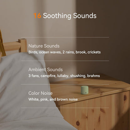 Dreamegg Sound Machine for Sleep - Portable Sound Machine Baby Adults, 16 Soothing Sounds, Timer, Travel Mini White Noise Sound Machine for On-The-go Home Baby Shower Registry Gift, Green