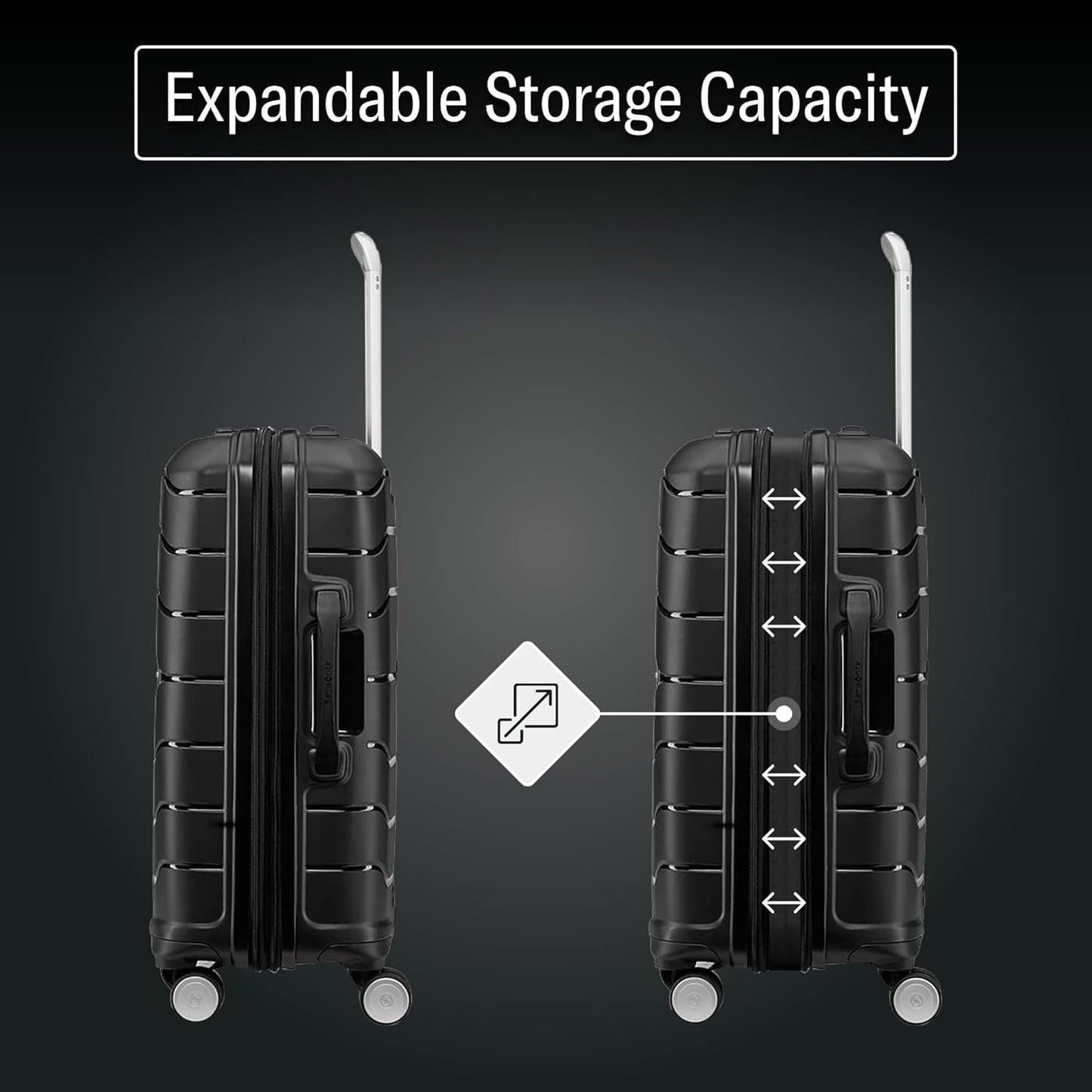 Samsonite Freeform Hardside Carry-On Luggage with Spinner Wheels - Hardshell Suitcase - TSA, Airline-Approved - Expandable Hard Shell, Smooth Rolling Wheels for Lightweight Travel - Light Grey