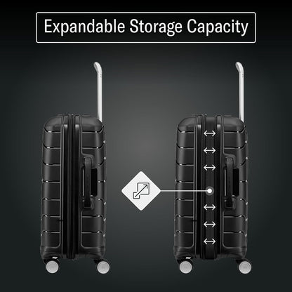 Samsonite Freeform Hardside Carry-On Luggage with Spinner Wheels - Hardshell Suitcase - TSA, Airline-Approved - Expandable Hard Shell, Smooth Rolling Wheels for Lightweight Travel - Light Grey