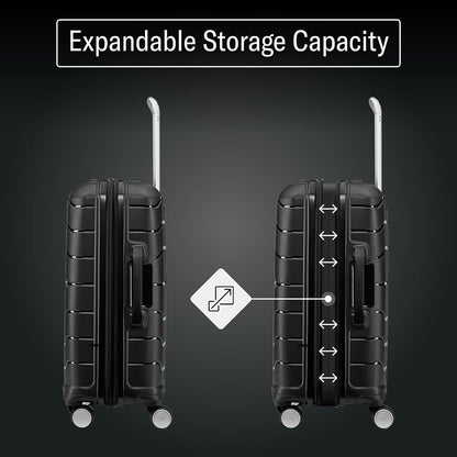 Samsonite Freeform Large Checked Luggage with Dual 360° Spinner Wheels - TSA Lock, Airline-Approved - Lightweight Durable Polypropylene Expandable Hardshell - Light Grey