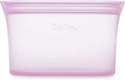 Zip Top Reusable Food Storage Bags | Small Dish [Lavender] | Silicone Meal Prep Container | Microwave, Dishwasher and Freezer Safe | Made in the USA