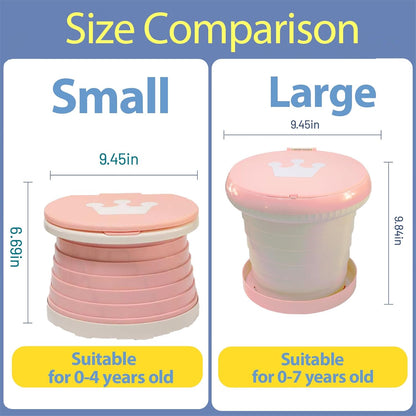 SunnySmile Travel Potty for Toddler, Portable and Foldable Toilet, Apply to Seat Emergency Toilet for Car, Camping, Outdoor, Indoor (pink, large)