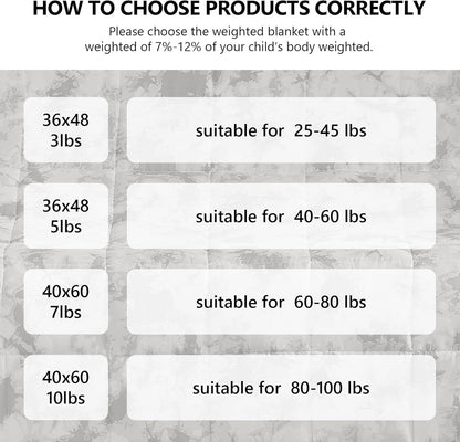 L'AGRATY Weighted Blanket - 36"x48" 3lbs Weighted Blanket Microfiber Material with Glass Beads Small Blanket for All-Season Summer Fall Winter Soft Thick Blanket