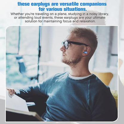 TrelaCo 200 Pairs Silicone Ear Plugs Soft Reusable Waterproof Ear Plugs for Sleeping Noise Swimming Hearing Protection Earplugs Shooting Construction Hunting Music Concerts(Blue)