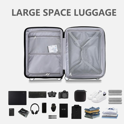28 Inch Luggage with Spinner Wheels, Lightweight Expandable PC Hardside Large Checked Luggage with TSA Lock, Durable Rolling Suitcase, Green