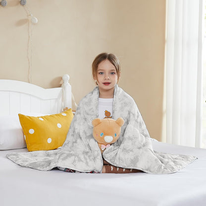 L'AGRATY Weighted Blanket - 36"x48" 5lbs Weighted Blanket Microfiber Material with Glass Beads Small Blanket for All-Season Summer Fall Winter Soft Thick Blanket