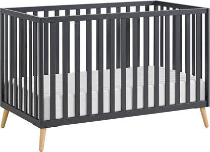 Oxford Baby Cozy Nest Convertible Island Crib, Midnight Slate/Natural