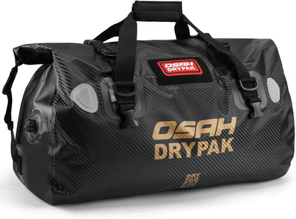 Waterproof Duffel Bag - Motorcycle Dry Bag Tail Bag with Large Storage Space, Waterproof Luggage Duffle Bags with Outer Mesh Zipper Pocket for Camping, Kayaking, Fishing & Traveling