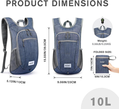 G4Free 10L/15L Hiking Backpack Lightweight Packable Hiking Daypack Small Travel Outdoor Foldable Shoulder Bag