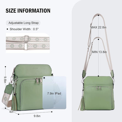 Crossbody Purse for Women,Lightweight Medium Crossbody Bag Soft Leather Women's Shoulder Handbags with Tassel