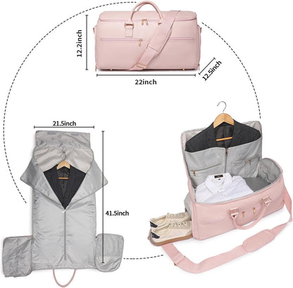 Carry On Garment Bag for Travel, Convertible Travel Garment Bag for Men Women, 2 in 1 Hanging Suitcase Suit Business Travel Bag