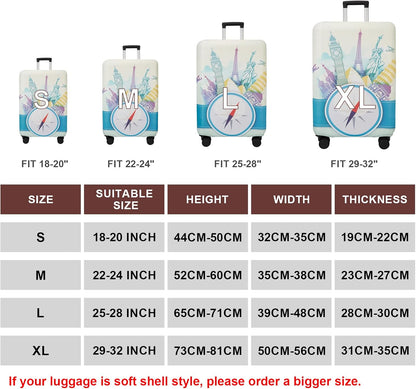 WUJIAONIAO Travel Luggage Cover Baggage Suitcase Cover Protector Skins 18-32 Inch (compass, L (for 25-28 inch luggage))