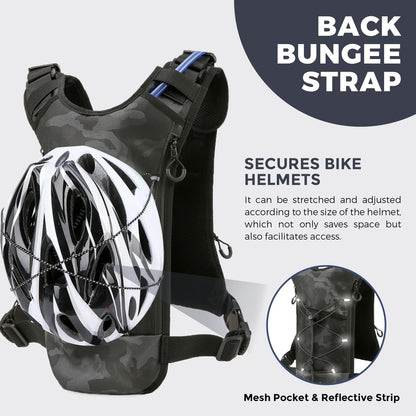USA Original Patent Running Hydration Vest Backpack, Lightweight Chest Pack with 2.0L Water Bladder Bag Daypack for Hiking Running Cycling Race Marathon for Women Men