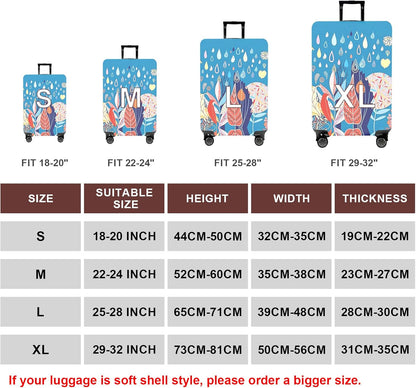 WUJIAONIAO Travel Luggage Cover Baggage Suitcase Cover Protector Skins 18-32 Inch (rainy season, XL (for 29-32 inch luggage))