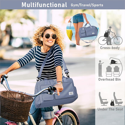 NPBAG Women Travel Duffel, Multi Functional Large Expandable Weekender Carry-on Tote, Gym Workout Overnight Bag, Mommy Hospital Bag for Labor and Delivery