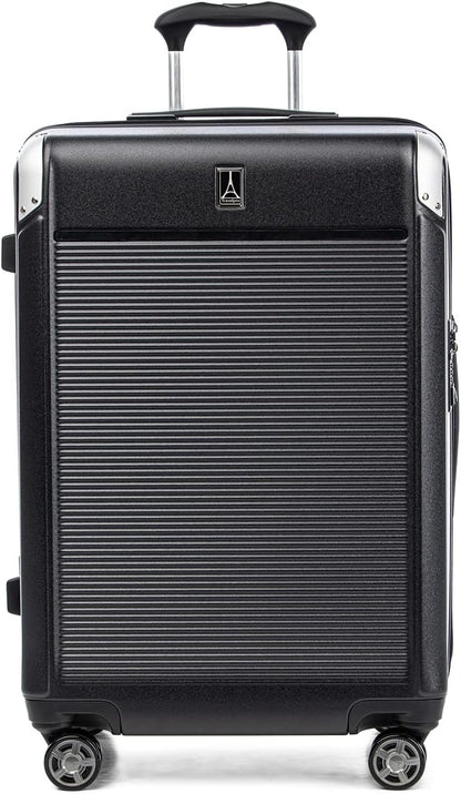 Travelpro Platinum Elite Hardside Expandable Checked Luggage, 8 Wheel Spinner, TSA Lock, Hard Shell Polycarbonate Suitcase, Shadow Black, Checked Medium 25-Inch