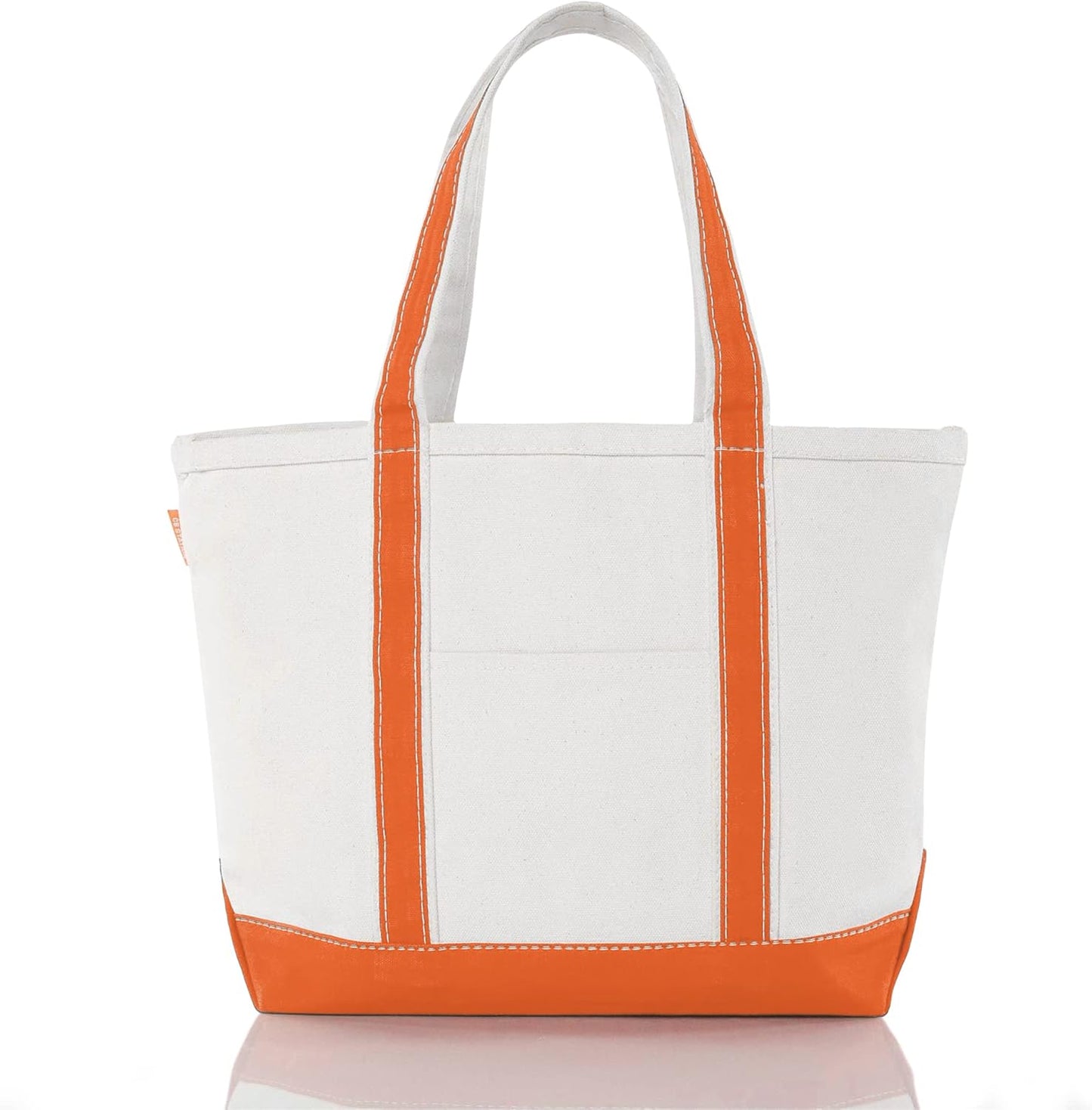 CB STATION Medium Classic Canvas Tote Bag for Women, Top Zipper Closure, Outer Pocket, Daily Essentials, Groceries, Traveling