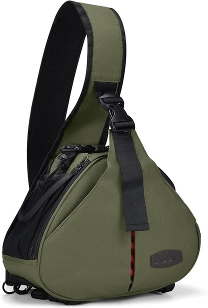 CADeN Camera Bag Sling Backpack Camera Case Waterproof with Rain Cover Tripod Holder, Compatible for DSLR/SLR Mirrorless Cameras (Canon Nikon Sony Pentax) and Accessories Green