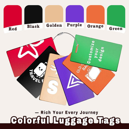 4PCS Personalized Luggage Tags for Travel Durable Aluminium Luggage Tags for Suitcases Custom Bag Tags for Backpacks Heavy Duty Personalized Name Tags for Birthday Gifts(Small,Red)