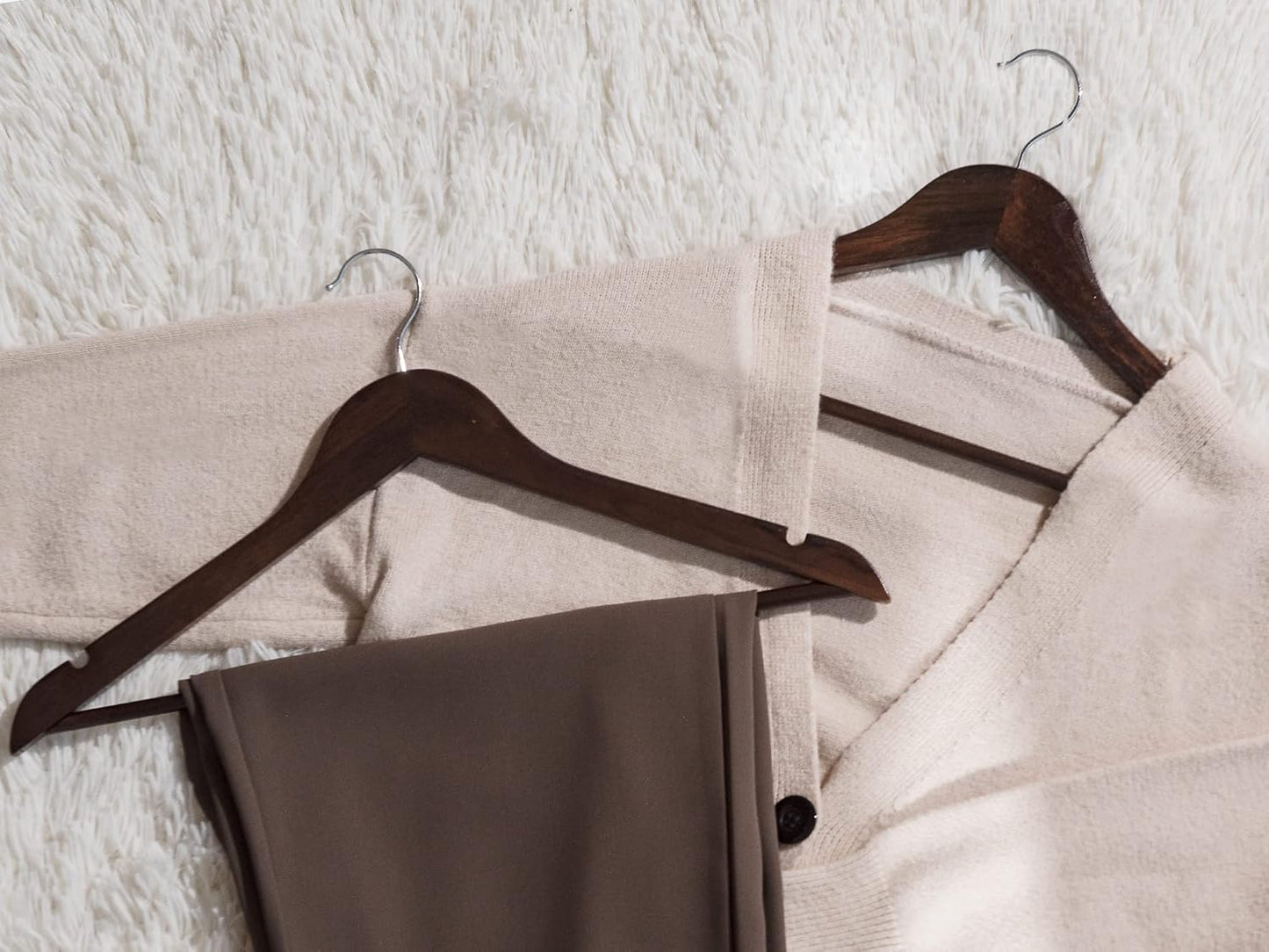StorageWorks Wooden Hangers 20 Pack, Wood Coat Hanger for Coats, Shirts, Jackets, Pants, Suits, Walnut Color