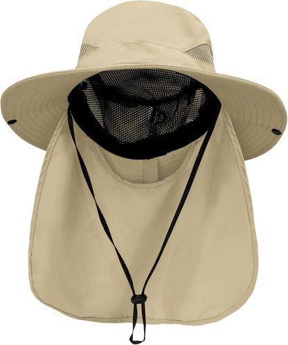 PFFY Sun Bucket Hats for Men Women 3” Wide Brim UPF 50+ Fishing & Beach Hat