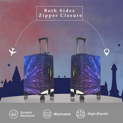Explore Land Travel Luggage Cover Suitcase Protector Fits 18-22 Inch Case (Fireworks, S)