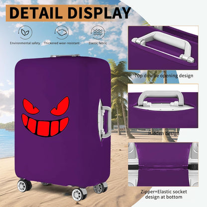 Travel Luggage Cover Thicker Spandex Suitcase Protector Elastic Washable Baggage Covers (L (for 27-28 inch luggage), Purple Eye)