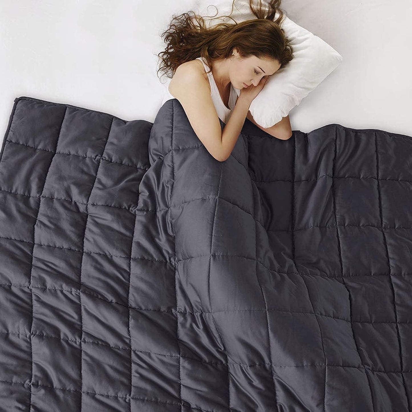 Weighted Blanket King Size (Dark Grey,80''x87'' - 25 lbs) Cooling Breathable Heavy Blanket Microfiber Material with Glass Beads Big Blanket for Adult All-Season Summer Fall Winter Soft Thick Blanket