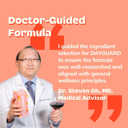 DAYGUARD — Doctor-Formulated Jelly to Feel Better After Drinking & Support Your Liver | Pre Alcohol Aid & Pre Drinking Prevention | DHM, L-Cysteine, Turmeric, Korean Pear | Peach Flavor | 22g × 10