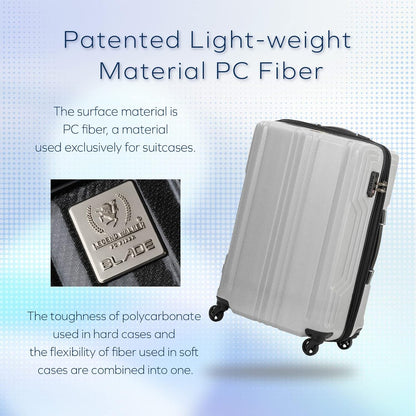 LEGEND WALKER BLADE-Ultralight PC Fiber Luggage 26-inch, White Carbon, 5604-59-WHCB