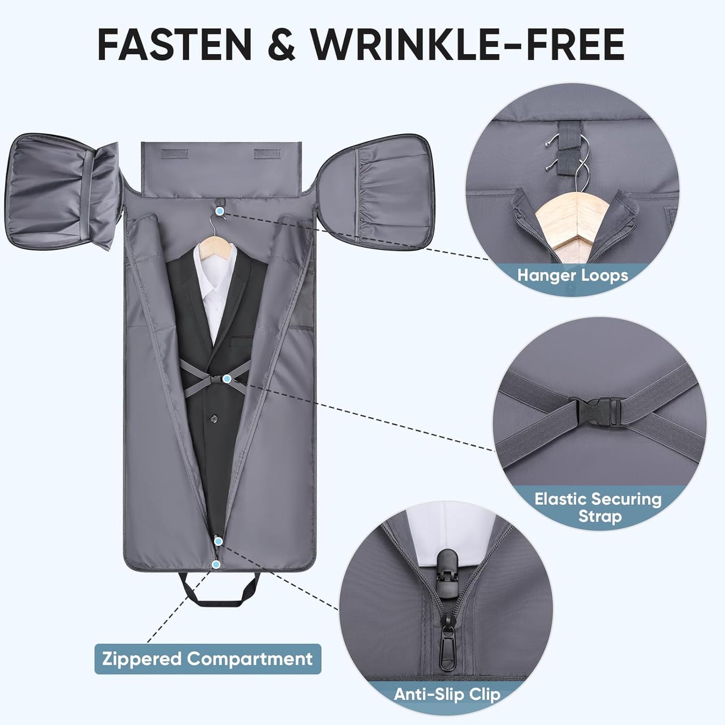 BALEINE Convertible Garment Bag with Shoe Compartment, 2 in 1 Carry on Garment Duffle Bags for Travel, Suit Bag for Men Women (Brown)