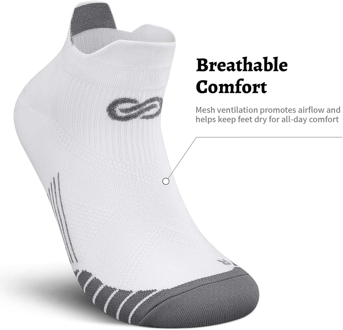 PAPLUS Ankle Compression Sock for Men and Women 2/4/6 Pairs, Low Cut Compression Running Sock with Ankle Support