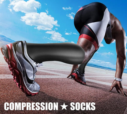 CHARMKING Compression Socks for Women & Men Circulation (3 Pairs) 15-20 mmHg is Best Support for Athletic Running Cycling