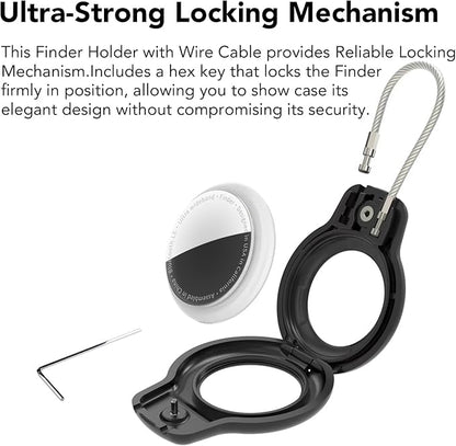 for AirTag Holder Case with Keychain, Air Tags-2 Pack for Apple Air Tag Holder with Wire Cable Lock Key Ring Chain Air Tagholder Accessories for GPS Item Tracker Kids,Keys,Luggage