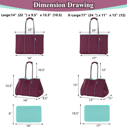 QOGiR Neoprene Multipurpose Beach Bag Tote with Inner Zipper Pocket … … … …