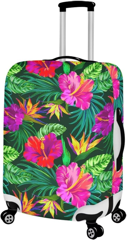 Tropical Floral Leaf Print Suitcase Cover Womens Travel Luggage Protector Cover Suitcase Baggage Decoraitve Covers for 26-29 inches