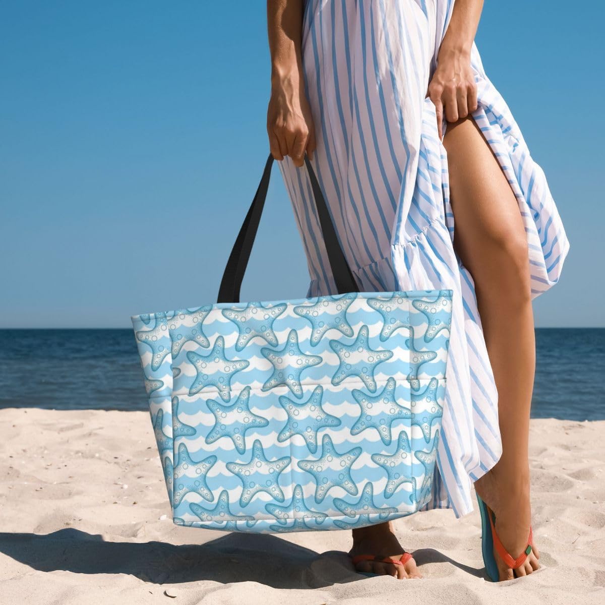 Waterproof Beach Tote Pool Bags for Women Ladies Extra Large Gym Tote Bag for Weekender Travel with Small Pouch
