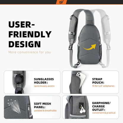 SKYSPER Sling Bag RFID Crossbody Sling Backpack Cross Body Shoulder Bag Travel Hiking Daypack for Women Men