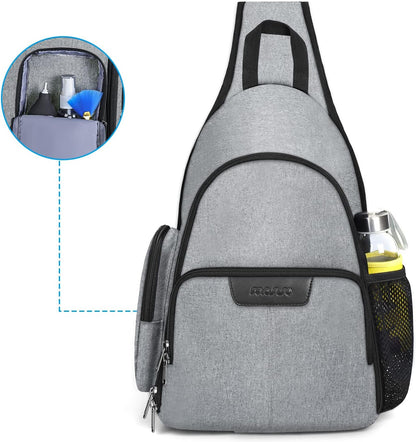 MOSISO Camera Bag Sling Backpack, DSLR/SLR/Mirrorless Full Open Camera Case with Tripod Holder&Rain Cover&Modular Insert, Photography Backpack Compatible with Canon/Nikon/Sony/Fuji, Grey