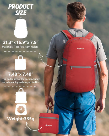 Gonex 30L Ultra Lightweight Packable Backpack, Handy Foldable Daypack for Camping Outdoor Travel Cycling Backpacking