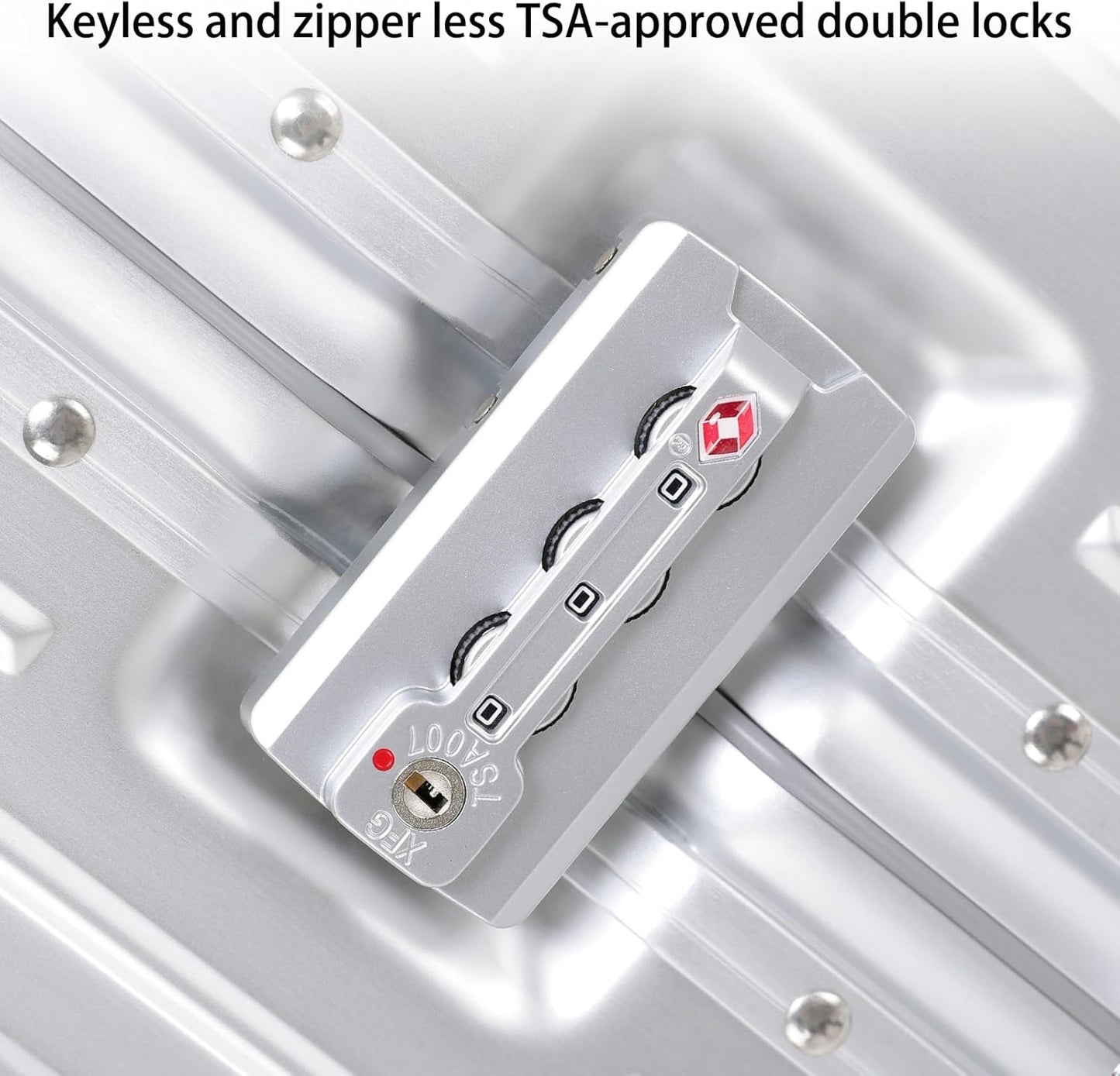 Metal All Aluminum Carry-on Luggage TSA Customs Lock Zipperless Silent Rotary Wheel Business Suitcase Aluminum Frame Set (rose gold, 20 '')